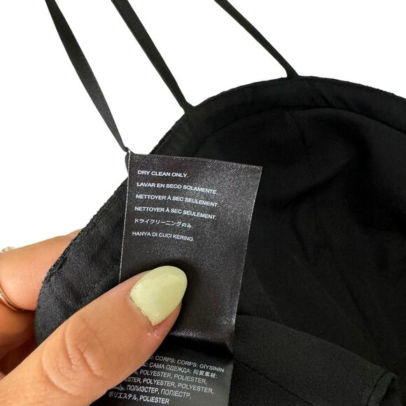 Bebe Black Tribal Embroidered with Black Fringe Bustier Top with Sheer Overlay - Picture 8 of 10